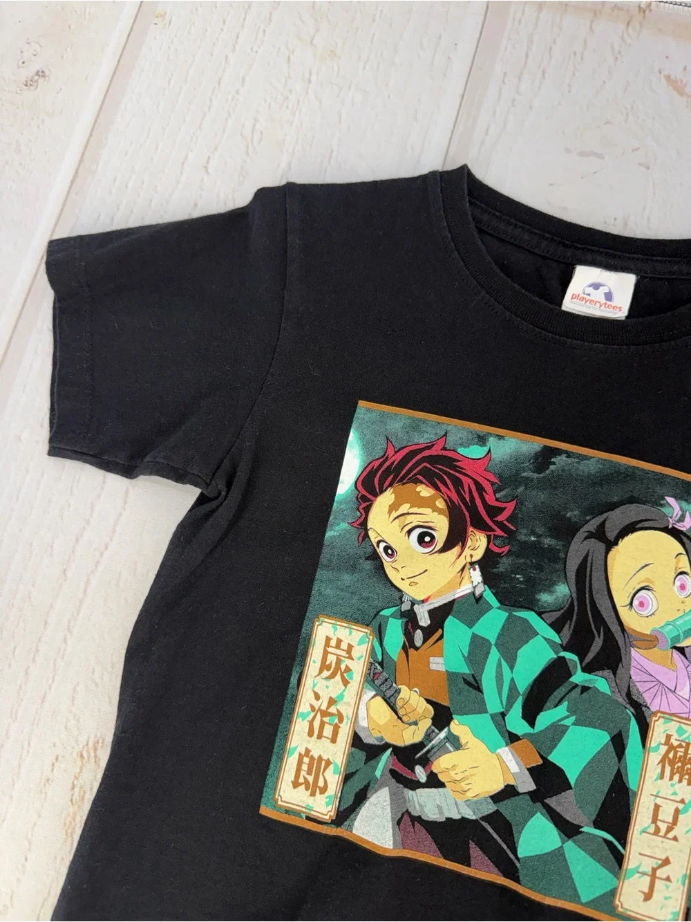 Playerytrees Kids Demon Slayer Graphic T-Shirt Black Size L